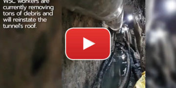 Tecnici della WSC al lavoro in un tunnel 23 metri sotto terra [video]