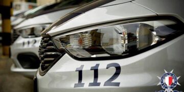 Volante di polizia, auto della polizia