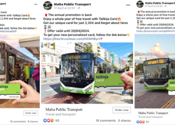 Truffa social, falsa pagina Facebook della Malta Public Transport mira ai conti correnti degli utenti