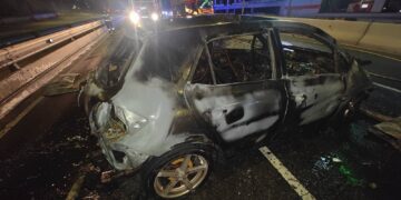 Auto in fiamme sul bypass Marsa-Hamrun manda in tilt il traffico nell’ora di punta