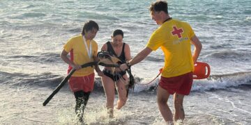 Tartaruga ferita salvata tra le onde a Little Armier: era impigliata in una lenza