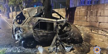 Schianto nella notte e auto in fiamme a Tarxien, grave un trentenne