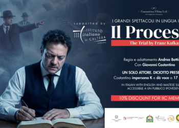 “Il Processo” di Kafka approda al Teatru Manoel: un solo attore per diciotto personaggi